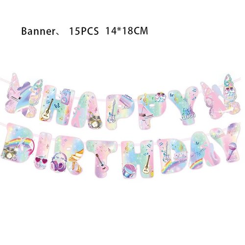 Music Singer Party Decorations Banner and Hanging Swirls, Music Party Banner Popular Singer Birthday Party Supplies Fans Music Party Supplies (multicolour1)