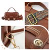 WADORN PU Leather Crossbody Bag Making Kit, DIY Knitting Crochet Shoulder Bag Making Materials PU Leather Handbags Sewing Kit for DIY Handmade Purse Making Accessories, 7.4x3.9x2.7 Inch (Brown)