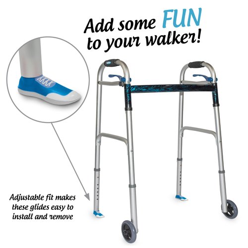 Sneaker Walker Glides for 1" Walker Tubes - Blue - 1 Pair