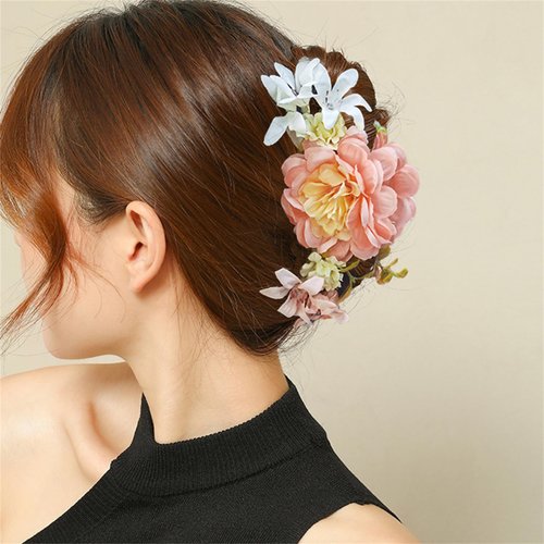 Hair Claws Clips Flower French Style Pearl Rhinestone Butterfly Twist Banana Hairpins Hair Accessories for Women (048-PK)