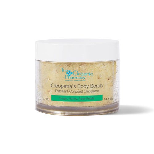 The Organic Pharmacy Cleopatra's Body Scrub, Exfoliates with Sugar, Salt and Honey, Added Antioxidant and Oil Regulation Power, 14.1 ounces