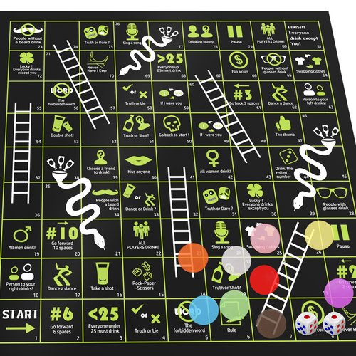 GOLDGE Tip-Land Drinking Game for Parties, Board Game Mat for Adults, Family Party Game Perfect for Parties & Family Games Nights