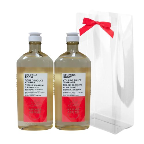 Bath & Body Works NEROLI BLOSSOM & BERGAMOT Body Wash Gift Set with a Red Bow for Holidays & Gifts - Pack of 2