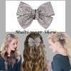 AHONEY Rhinestone Hair Bows for Women Big Hair Bow Clip, Hair Bling Glitter Hair Clips Sparkly Rhinestone Barrettes for Women Girls Holiday Hair Accessories Christmas Gift (AB Silver)