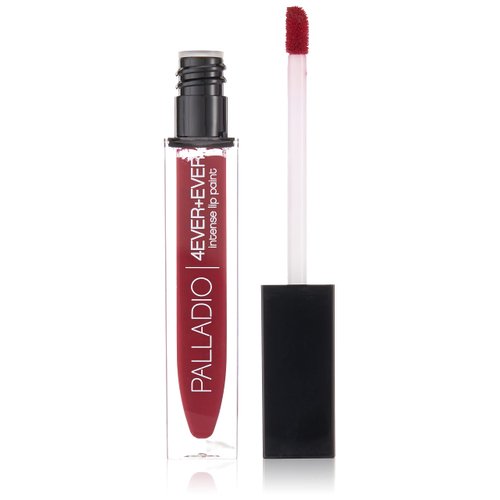 Palladio 4 Ever + Ever Intense Lip Paint, Liquid Lipstick, High Pigmented Lip Gloss, High Shine Vinyl Finish, Rich Color Coverage, Moisturizes Lips, Doe Foot Wand Applicator, déjà vu