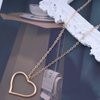 TseanYi Boho Heart Pendant Necklace Gold Heart Necklace Open Floating Heart Love Pendant Necklace Long Heart Chain Necklace Minimalist Love Pendant Neckalce
