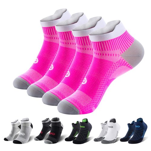 PAPLUS No Show Compression Socks for Men and Women, Low Cut Running Ankle Socks with Arch Support for Plantar Fasciitis, Cyling, Athletic, Flight, Travel, Nurses