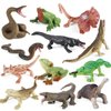 EOIVSH 12PCS Realistic Reptile Animal Figurine Set,Cold Blooded Amphibians Wild Animal Figures Toy with Lizard Komodo Dragon Snake Alligator for Kids and Toddlers 3+