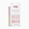 KISS Voguish Fantasy, Press-On Nails, Nail glue included, Rainy Night', Light Pink, Medium Size, Almond Shape, Includes 28 Nails, 2g Glue, 1 Manicure Stick, 1 Mini file