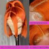 Wear and Go Glueless #350 Ginger Orange 13X4 HD Transparent Lace Front Bob Wig Human Hair Pre Plucked Lace Frontal Blunt Cut Bob Wigs With Baby Hair Natural Hairline Short Bob Wigs For Black Women