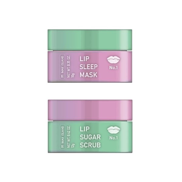 Generic May Island Lip Care Kit - Lip Mask & Lip Sugar Scrub Set - Overnight Lip Treatment Sleeping Mask & Lip Exfoliator Scrub - Lip Therapy Set of 2