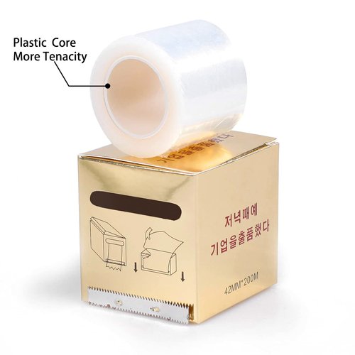 S.Q 4 PCS Disposable Eyebrow Tattoo Plastic Wrap Preservative Film Make Up Supplies Wrap Cover Tape Roll, 42mm x 200m