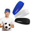 Dimeho 3 Pcs Kids Sports Headbands Boys Girls Athletic Elastic Sweatbands Children Soft Moisture Wicking Hairband Absorbing Sweat Band for Football Basketball Running Tennis