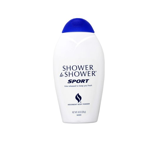 SHOWER TO SHOWER Body Powder Sport 8 oz, Talc Free (Pack of 10)