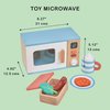 Mentari Toys - Toy Microwave - 9pc Wooden Microwave Set with Pretend Play Food - Kids Role Play Kitchen Accessories - Improve Social and Communication Skills - Sparks Creativity - Age 3+