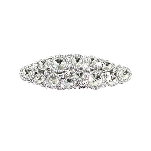 Faship Gorgeous Clear Premium Rhinestone Crystal Hair Barrette Clip