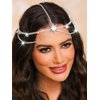 Latious Rhinestone Star Head Chain Jewelry Silver Sparkly Crystal Bride Wedding Headpiece Bridal Prom Hair Chain for Women (Silver)