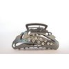 Generic Matte silver dark gun metal leaf metal crystal hair claw clip jaw clip (Primary color: Dark silver)