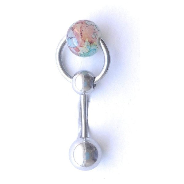 NAVIKO Multi Color Glass Ball Door Knocker VCH Piercing Barbell