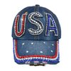 USA Hat Women’s Distressed Bling Rhinestone Patriotic Baseball Cap