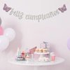 WeBenison Feliz Cumpleaños Banner/Fiesta Theme Happy Birthday Party Supplies/Spanish Birthday Party Decorations Butterfly Sign Silver Glitter