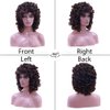 Lotfon Curly Wigs for Black Women Soft Honey Blonde Short Curly Wig with Bangs Afro Loose Curls Heat Resistant Synthetic Wig for African American Women (1B/30)