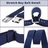 Kajeer 2PCS Children Boys Zinc Alloy Belts - Easy Clasp Adjustable Buckle Belt for Toddlers Boys Girls (Navy Blue/Black)