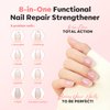 modelones Nail Strengthener, 8-in-One Nail Ridge Filler Nail Polish Repair Nail Growth Treatment for Thin and Damaged Nails, Pink Glow, 15ml