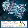 Piececool 3D Puzzles for Adults, Jellyfish Night Light with USB Plug, Ocean Animals 3D Metal Model Building Kits, DIY Assembling Arts and Crafts