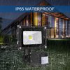 Z Motion Sensor Flood Lights Outdoor,10W Induction LED Lamp, IP65 Waterproof Spotlight,6500K LED Sensor Light,Security Light with US 3-Plug (Daylight White-Black)