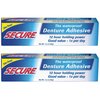 Secure Waterproof Denture Adhesive - Zinc Free - Extra Strong Hold For Upper, Lower or Partials - 1.4 oz (Pack of 2)
