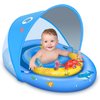 LAYCOL Baby Pool Float with UPF50+ Sun Protection Canopy & Toy Play Console for Infant, Toddler, Adjustable Safety Seat for 3-36 Months