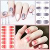 DANNEASY 16 Sheets Ombre Nail Polish Stickers Full Nail Wraps Stick on Nail Polish Strips Gel Nail Strips Self Adhesive Fingernail Sticker Nails for Women with Nail File, Cuticle Stick