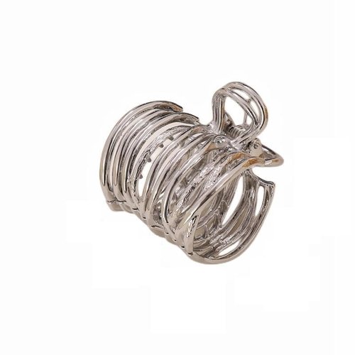 2pcs Metal Spiral High Ponytail Holder, 1.38 * 1.58in Small Shark Hair Clips No Damage Hair Non-slip Hair Claw Clip for Women&Girls (Silver)