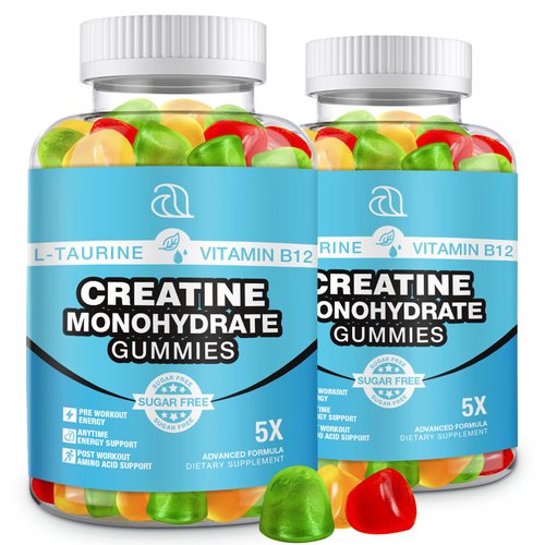 DRZIHOOCH 2 Pack Creatine Monohydrate Gummies 5000mg for Men & Women, 160 Count Chewable Creatine for Muscle Strength, Energy Boost, Muscle Builder, Creatine Supplement Made in USA