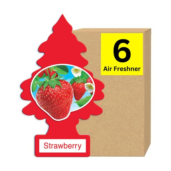 LITTLE TREES Car Air Freshener | Hanging Paper Tree for Home or Car | Strawberry | 6 Pack