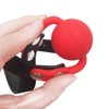 Tabuy PU Leather Paly Buckle Belt Silicon Mouth Ball Open Breathable Mouth Gag For Men Woman (Red)