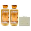 Bath & Body Works Warm Vanilla Sugar 2 Piece Body Wash Gift Set Bundle with a Natural Oats Bar Soap - Full Size