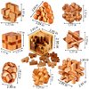 18 Pack Wooden Brain Teaser Puzzles Wooden Burr Puzzles Brain Teaser Puzzle with Gift Packing Box Magic Puzzle Games Toys for Kids and Adults by AHYUAN (Bamboo)