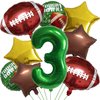 HADCKJA Football Balloon Football Birthday Decorations 3rd Birthday Balloon Rugby Golden Brown Star Rugby Field Balloon Touchdown Sports Theme Football Party Supplies Birthday Party Decorations 9Pcs