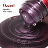 Ozzeal Pearl Gel Nail Polish, Purple Brown Glitter Pearl Gel Nail Polish Sparkle Shimmer Gel Brown Pearl Glitter Nail Polish Fall Winter Soak off LED UV Gel Nail Polish for Art DIY Manicure 15ML
