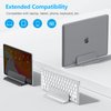 OMOTON Vertical Laptop Stand Holder, Desktop Aluminum Stand for MacBook with Adjustable Dock Size, Fits All MacBook, Surface, Chromebook and Gaming Laptops (Up to 17.3 inches), Gray