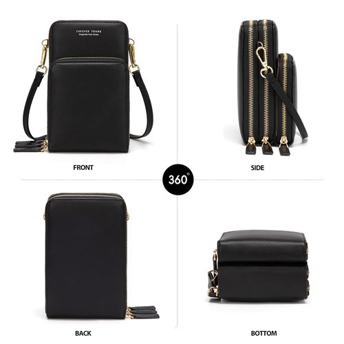 myfriday Small Crossbody Cell Phone Bag for Women, Mini Over Shoulder Handbag Purse with Credit Card Slots