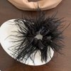 Black Feather Hair Scrunchies Elastic Hair Bands Hair Rings Scrunchy Hair Ties Ropes Ponytail Holder Hair Accessories for Women and Girls, 1 Piece