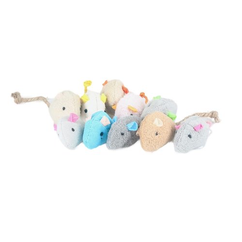 emours Catnip Cat Toys Mouse Interactive Cat Toy, 10pcs Value Pack, Assorted Colors