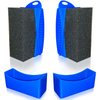 RXALASKA 2 Pcs Tire Shine Applicator, Tire Sponge Applicator Pad with Lid, Durable Tire Gel Applicator Pads, Reusable Tire Dressing Applicator for Detailing, Blue
