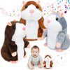 Motionchic 3 Pcs Talking Hamster Repeats What You Say Interactive Stuffed Plush Animal Talking Toy Hamster Toys for Kids Talking Hamster Mouse Toys for Birthday Gifts Boys Girls Early Learning