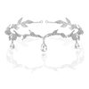 BABEYOND Elegant Rhinestone Leaf Wedding Bridal Bridesmaid Forehead Band Dangle Rhinestone Bridal Tiara Crown with Gift Box , Silver, One size