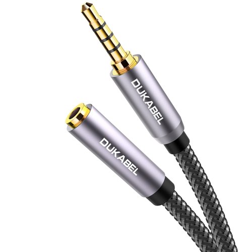 DUKABEL Headphone Extension Cable, 3.5mm Male to Female Stereo Audio Cable Lossless Sound Premium Audio Cord Gold Plated Jack & Strong Nylon Braided - Top Series (4ft/1.2m)