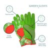 Digz Signature High Performance Women's Gardening Gloves with Touchscreen Capable Fingertips, Green Leaves Pattern, Small